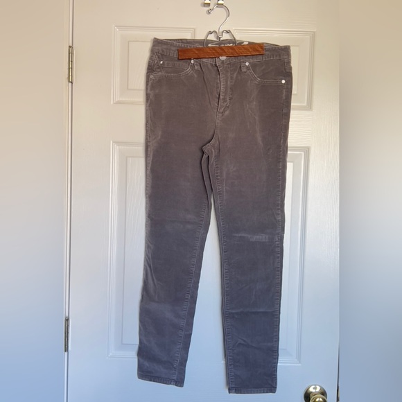 7 for all mankind grey corduroy jeans - high rise skinny -size 6 - Picture 5 of 6
